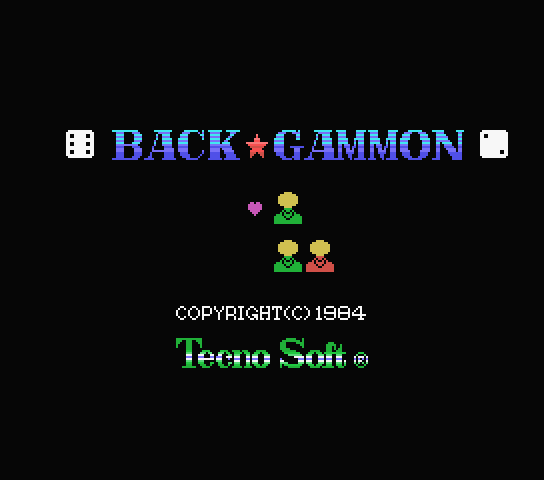 Backgammon back cover for MSX